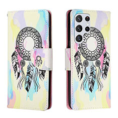 Funda de Cuero Cartera con Soporte Patron de Moda Carcasa H01X para Samsung Galaxy S23 Ultra 5G Vistoso