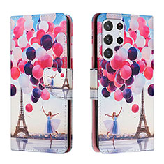 Funda de Cuero Cartera con Soporte Patron de Moda Carcasa H02X para Samsung Galaxy S23 Ultra 5G Multicolor