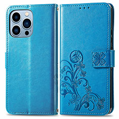 Funda de Cuero Cartera con Soporte Patron de Moda Carcasa H03 para Apple iPhone 15 Pro Azul