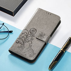 Funda de Cuero Cartera con Soporte Patron de Moda Carcasa H04 para Apple iPhone 15 Pro Max Gris