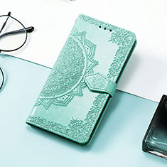 Funda de Cuero Cartera con Soporte Patron de Moda Carcasa H05 para Apple iPhone 13 Pro Verde