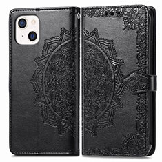 Funda de Cuero Cartera con Soporte Patron de Moda Carcasa H05 para Apple iPhone 15 Negro