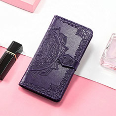 Funda de Cuero Cartera con Soporte Patron de Moda Carcasa H06 para Apple iPhone 15 Plus Morado