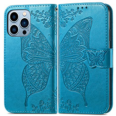 Funda de Cuero Cartera con Soporte Patron de Moda Carcasa H07 para Apple iPhone 13 Pro Azul