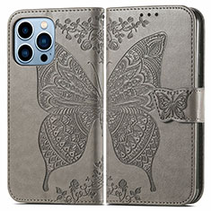 Funda de Cuero Cartera con Soporte Patron de Moda Carcasa H07 para Apple iPhone 13 Pro Max Gris