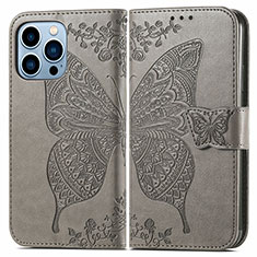 Funda de Cuero Cartera con Soporte Patron de Moda Carcasa H07 para Apple iPhone 14 Pro Max Gris