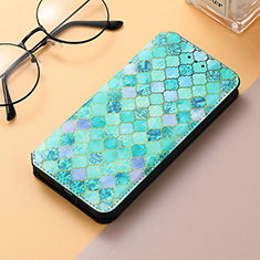 Funda de Cuero Cartera con Soporte Patron de Moda Carcasa H09 para Apple iPhone 14 Pro Max Verde