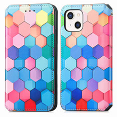 Funda de Cuero Cartera con Soporte Patron de Moda Carcasa H09 para Apple iPhone 15 Plus Azul