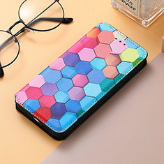 Funda de Cuero Cartera con Soporte Patron de Moda Carcasa H09 para Apple iPhone 16 Pro Azul