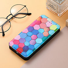 Funda de Cuero Cartera con Soporte Patron de Moda Carcasa H10 para Apple iPhone 13 Azul