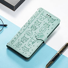 Funda de Cuero Cartera con Soporte Patron de Moda Carcasa H12 para Apple iPhone 15 Plus Verde