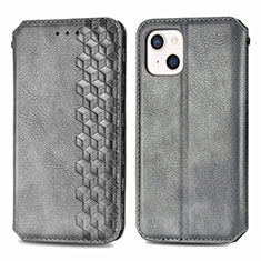 Funda de Cuero Cartera con Soporte Patron de Moda Carcasa H15 para Apple iPhone 13 Gris