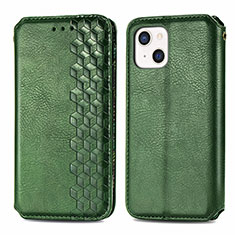 Funda de Cuero Cartera con Soporte Patron de Moda Carcasa H15 para Apple iPhone 13 Verde