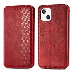 Funda de Cuero Cartera con Soporte Patron de Moda Carcasa H15 para Apple iPhone 15 Plus Rojo