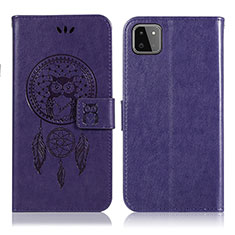 Funda de Cuero Cartera con Soporte Patron de Moda Carcasa JX1 para Samsung Galaxy A22 5G Morado