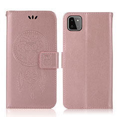 Funda de Cuero Cartera con Soporte Patron de Moda Carcasa JX1 para Samsung Galaxy A22 5G Oro Rosa