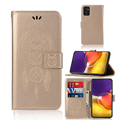 Funda de Cuero Cartera con Soporte Patron de Moda Carcasa JX1 para Samsung Galaxy A24 4G Oro