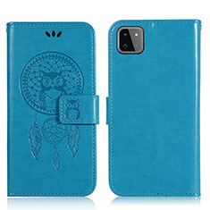 Funda de Cuero Cartera con Soporte Patron de Moda Carcasa JX1 para Samsung Galaxy F42 5G Azul