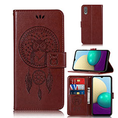 Funda de Cuero Cartera con Soporte Patron de Moda Carcasa JX1 para Samsung Galaxy M02 Marron