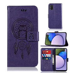 Funda de Cuero Cartera con Soporte Patron de Moda Carcasa JX1 para Samsung Galaxy M02s Morado