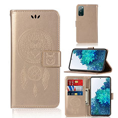 Funda de Cuero Cartera con Soporte Patron de Moda Carcasa JX1 para Samsung Galaxy S20 FE 4G Oro