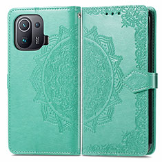 Funda de Cuero Cartera con Soporte Patron de Moda Carcasa L01 para Xiaomi Mi 11 Pro 5G Verde