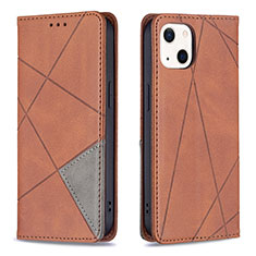 Funda de Cuero Cartera con Soporte Patron de Moda Carcasa L04 para Apple iPhone 13 Marron