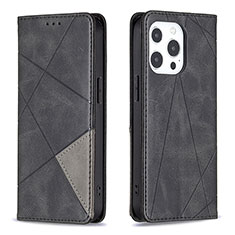 Funda de Cuero Cartera con Soporte Patron de Moda Carcasa L04 para Apple iPhone 15 Pro Max Negro