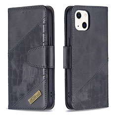 Funda de Cuero Cartera con Soporte Patron de Moda Carcasa L05 para Apple iPhone 13 Negro