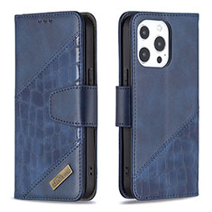 Funda de Cuero Cartera con Soporte Patron de Moda Carcasa L05 para Apple iPhone 13 Pro Azul