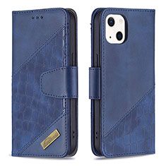 Funda de Cuero Cartera con Soporte Patron de Moda Carcasa L05 para Apple iPhone 15 Azul