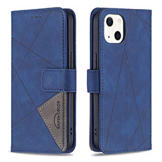 Funda de Cuero Cartera con Soporte Patron de Moda Carcasa L06 para Apple iPhone 13 Azul