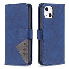 Funda de Cuero Cartera con Soporte Patron de Moda Carcasa L06 para Apple iPhone 15 Azul