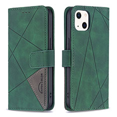 Funda de Cuero Cartera con Soporte Patron de Moda Carcasa L06 para Apple iPhone 15 Verde