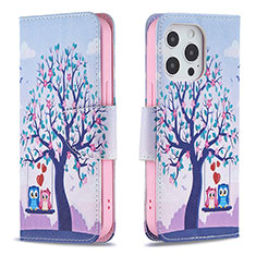 Funda de Cuero Cartera con Soporte Patron de Moda Carcasa L07 para Apple iPhone 14 Pro Max Multicolor