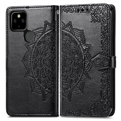 Funda de Cuero Cartera con Soporte Patron de Moda Carcasa para Google Pixel 5a 5G Negro