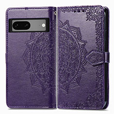 Funda de Cuero Cartera con Soporte Patron de Moda Carcasa para Google Pixel 7 5G Morado