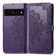 Funda de Cuero Cartera con Soporte Patron de Moda Carcasa para Google Pixel 7 Pro 5G Morado