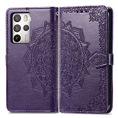 Funda de Cuero Cartera con Soporte Patron de Moda Carcasa para HTC U23 5G Morado