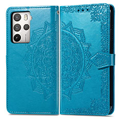 Funda de Cuero Cartera con Soporte Patron de Moda Carcasa para HTC U23 Pro 5G Azul