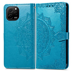 Funda de Cuero Cartera con Soporte Patron de Moda Carcasa para Huawei Enjoy 50z Azul