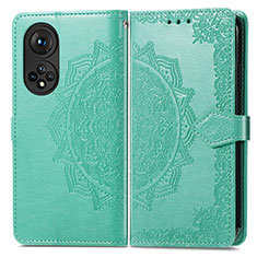 Funda de Cuero Cartera con Soporte Patron de Moda Carcasa para Huawei Honor 50 Pro 5G Verde