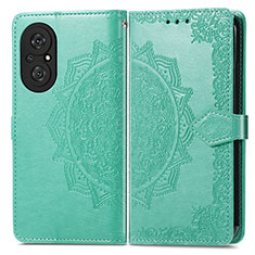 Funda de Cuero Cartera con Soporte Patron de Moda Carcasa para Huawei Honor 50 SE 5G Verde