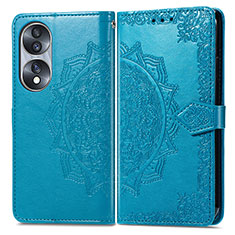 Funda de Cuero Cartera con Soporte Patron de Moda Carcasa para Huawei Honor 70 5G Azul