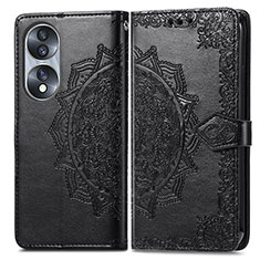 Funda de Cuero Cartera con Soporte Patron de Moda Carcasa para Huawei Honor 70 5G Negro