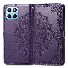 Funda de Cuero Cartera con Soporte Patron de Moda Carcasa para Huawei Honor 70 Lite 5G Morado