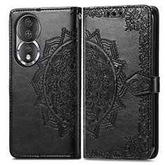 Funda de Cuero Cartera con Soporte Patron de Moda Carcasa para Huawei Honor 80 5G Negro