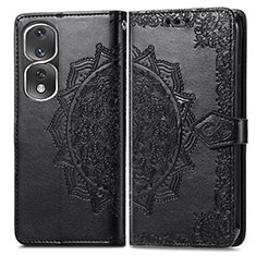 Funda de Cuero Cartera con Soporte Patron de Moda Carcasa para Huawei Honor 80 Pro 5G Negro