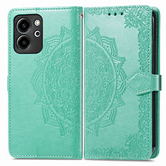 Funda de Cuero Cartera con Soporte Patron de Moda Carcasa para Huawei Honor 80 SE 5G Verde