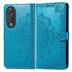 Funda de Cuero Cartera con Soporte Patron de Moda Carcasa para Huawei Honor 90 5G Azul